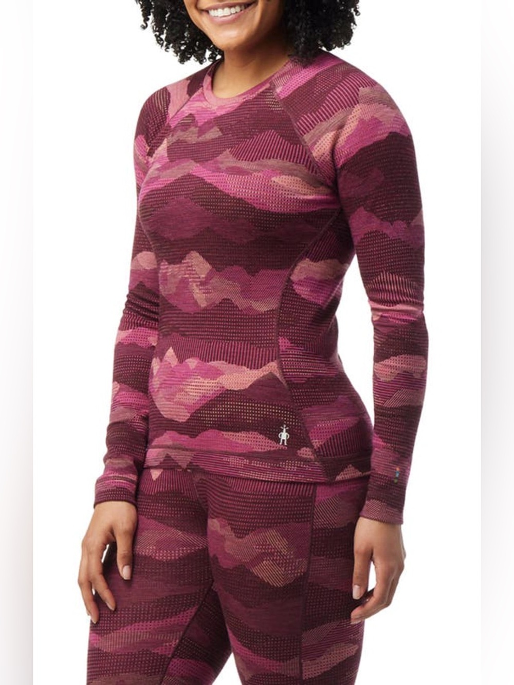 Smartwool Merino 250 Classic Thermal Top Festive Fuchsia Mountain Scape Medium